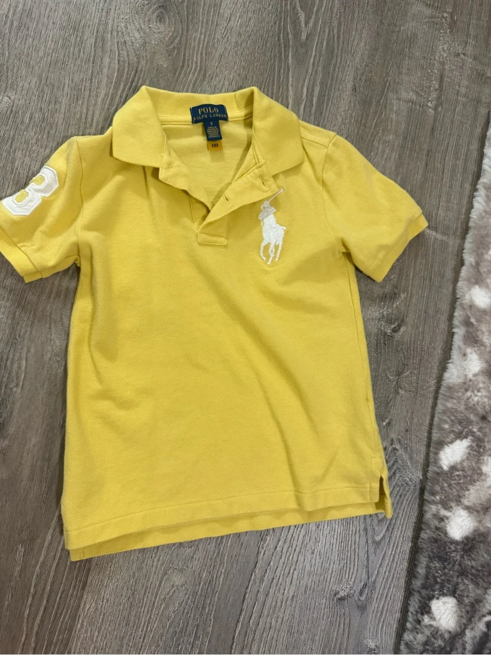 Ralph Lauren Boys Yellow Polo with White Pony Embroidery